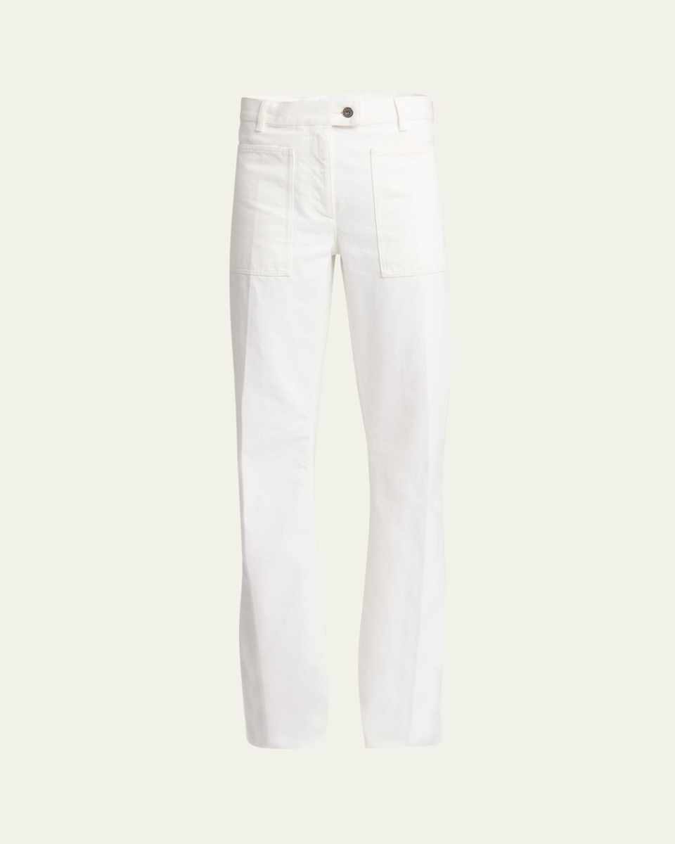 High-Rise Midweight Denim Straight-Leg Pants